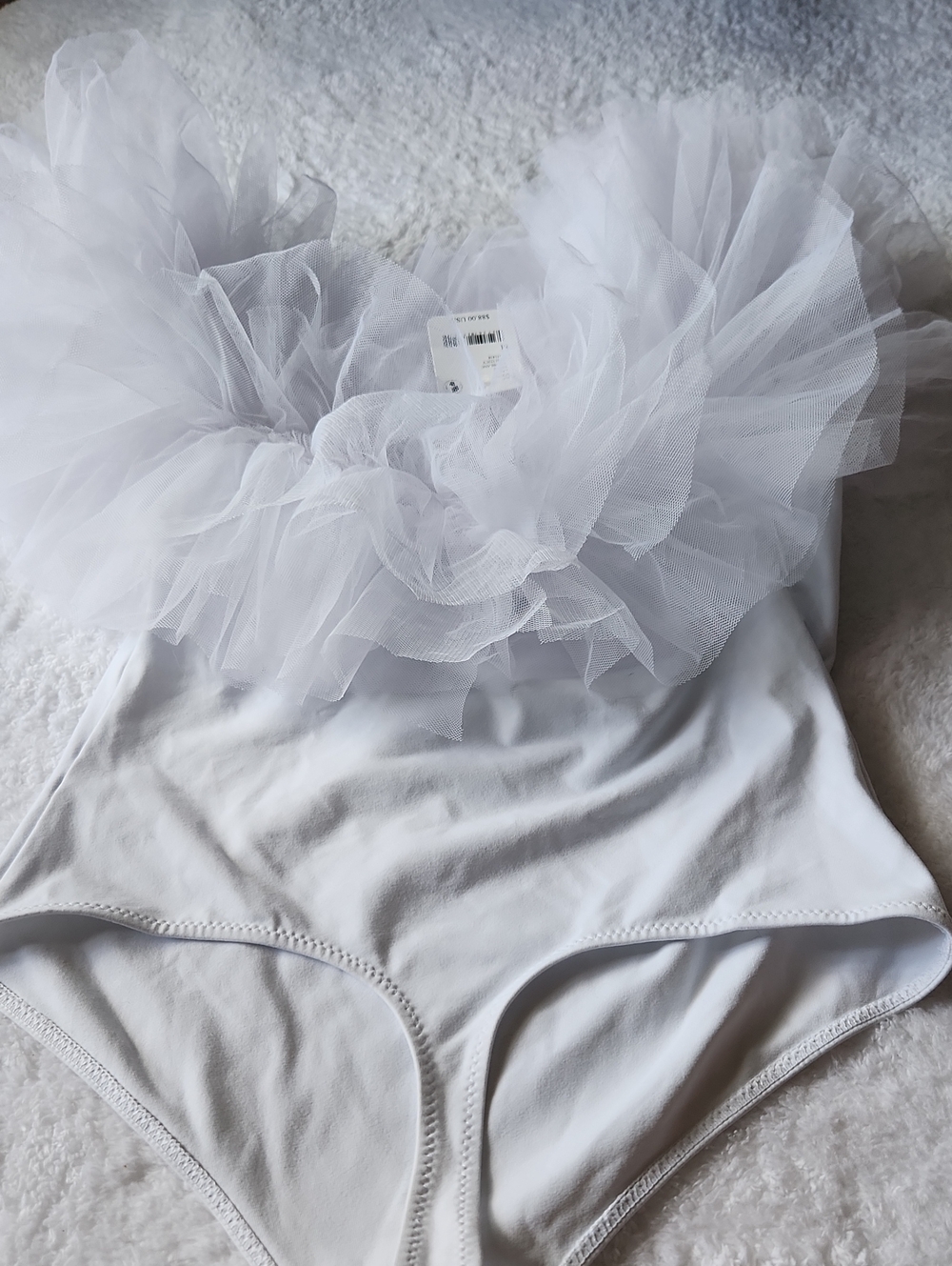 Intimately By Free PeopleWhite Ruffled Tulle One-Piece Bodysuit - M - Picture 12 of 12